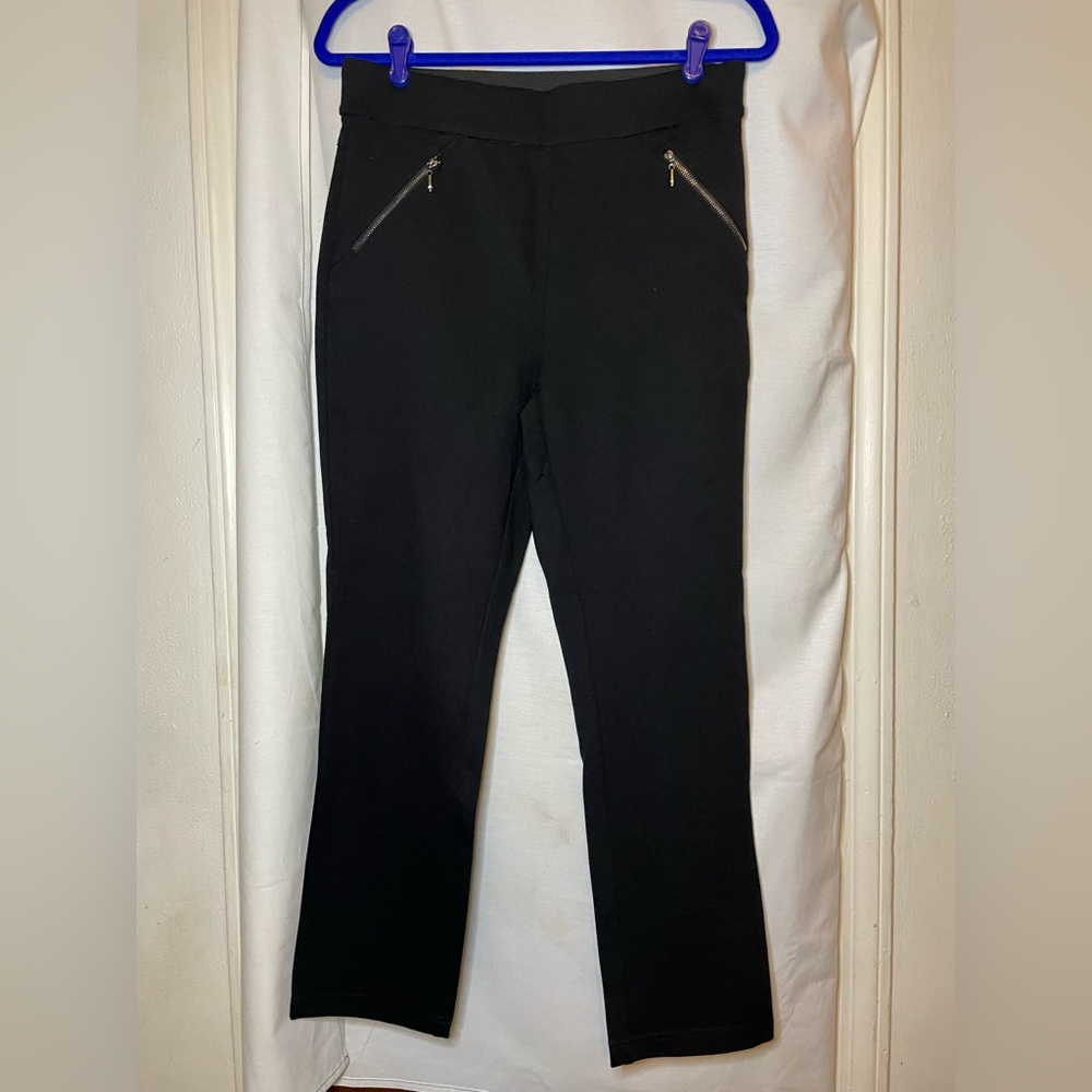 NWT INC International Concepts Deep Black Regular Straight Leg Pan Size 10P